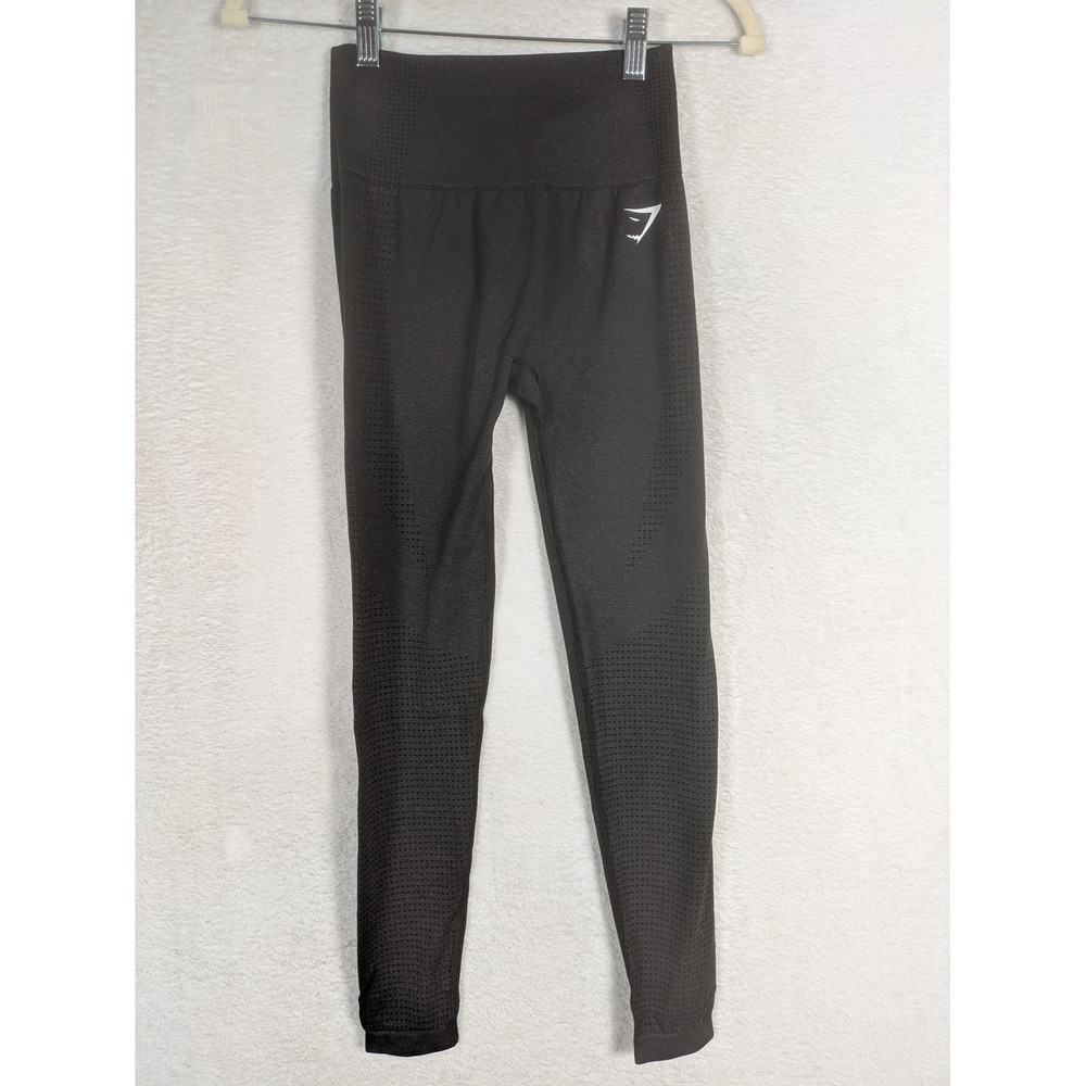 Gymshark Leggings Women's XS Black Energy+ Seamless High Waisted Pointelle